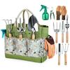 Gartengeräte 9-teiliges Hochleistungs-Gartenhandwerkzeug Langlebige Organizer-Handtasche, Rostfreies Kombinations-Gartenwerkzeugset