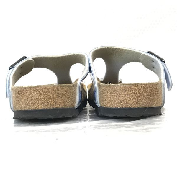 BIRKENSTOCK Comfort Leather Sandals Cork 22.5 35 Light Blue Made in Germany Shoes Sandal