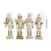 652F 4Pcs Christmas Wooden Doll Decor Handmade Christmas Nutcrackers Doll Pendant Traditional Wooden Nutcrackers Decoration