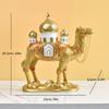 Camels Figurine with Mosque Tower Resin Camels Statue Ornament for Ramadans Eid Mubarak Home Decors Collectibles Gift