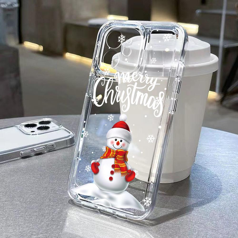 Silicon Christmas Phone Case For iPhone 14 Pro Max Funda iPhone 11 16 15 13 12 XR X XS 7 8 Plus SE 16promax 15promax Clear Cover