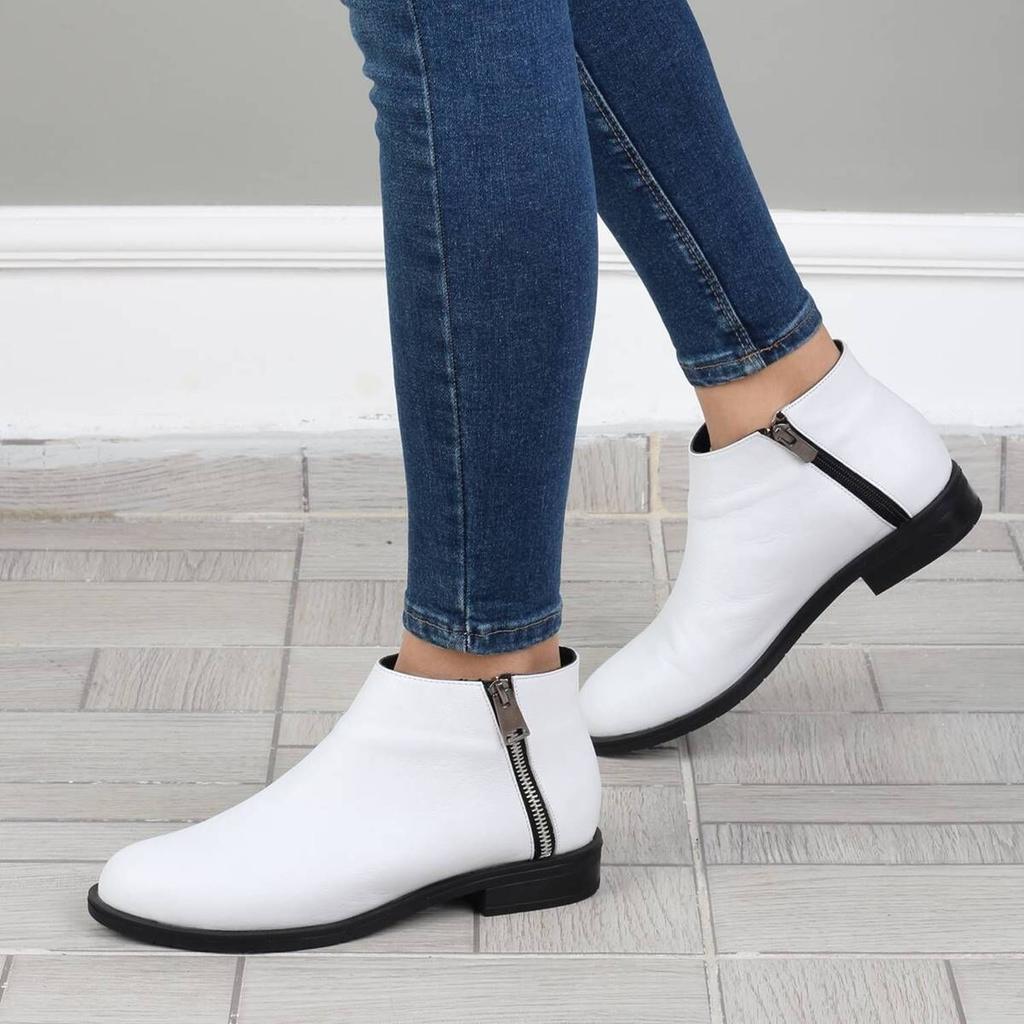 double zipper ankle boots