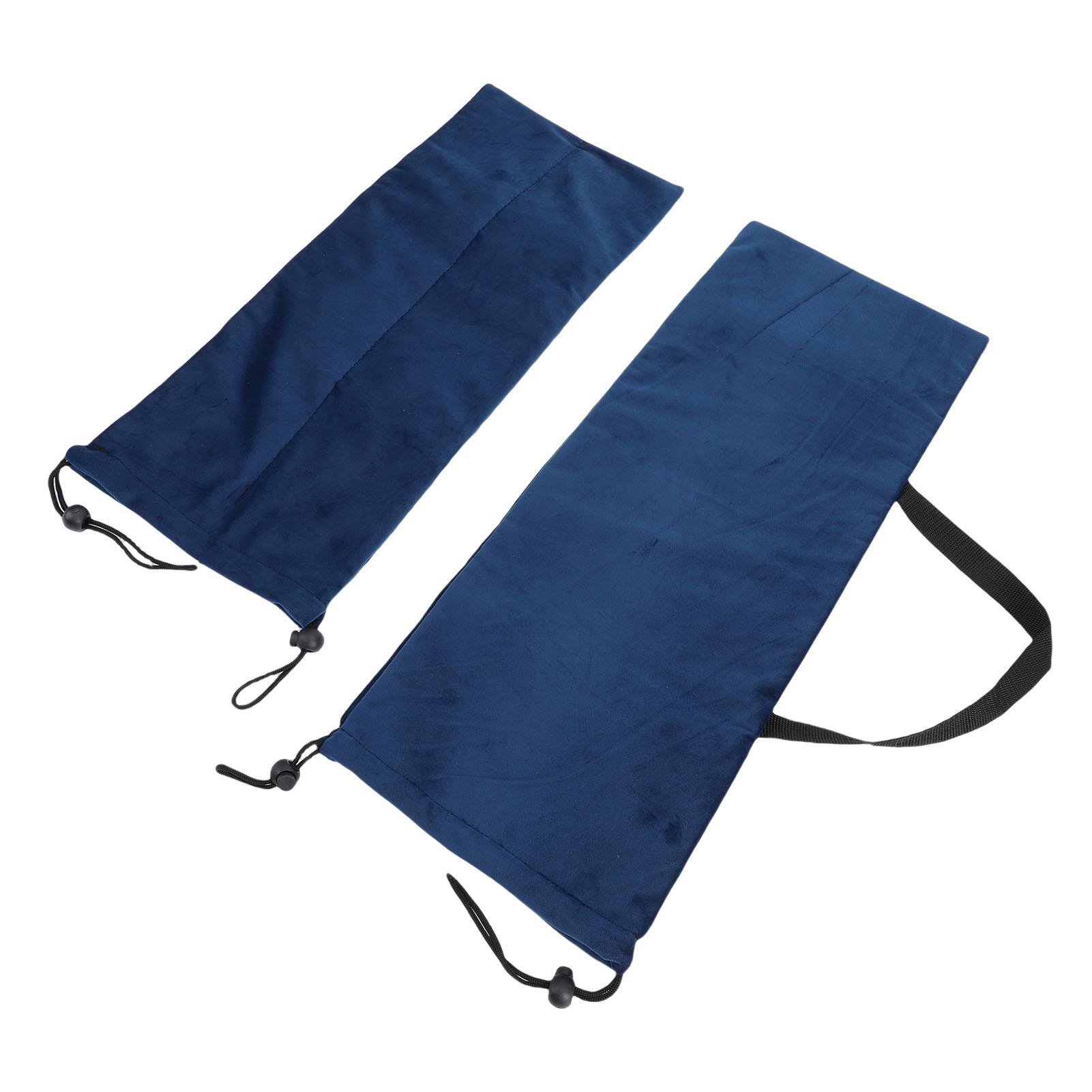 Mahjong Rack Bag Navy Blue 4 Slots Portable Mahjong Rack Drawstring Bag with Handle for Mahjong Accessories