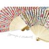 Koji Company Folding Fan Petal W120 x D20 x 181096 & Handkerchief, Whispers, Pink, Approx. H237mm,