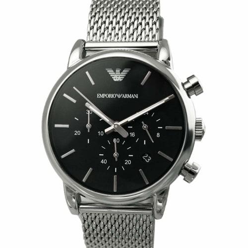 Emporio Armani AR1811 Men's Watch, Black and Silver Mesh (k-15)