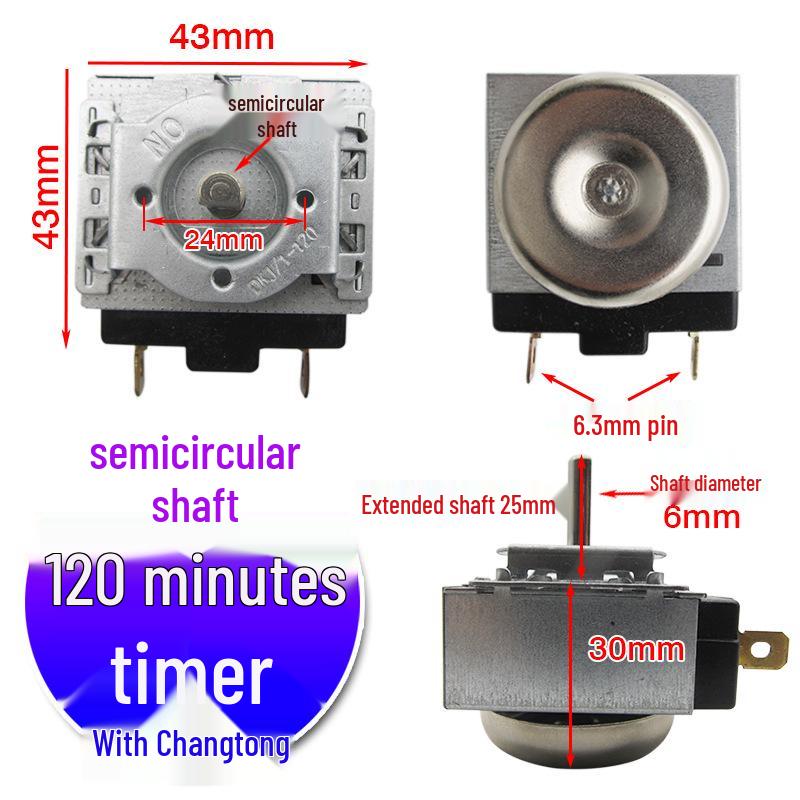 Timer per pentola a pressione elettrica e friggitrice ad aria con campanello, 60/90/120 Min, Interruttore temporizzatore a semicerchio/asse a croce