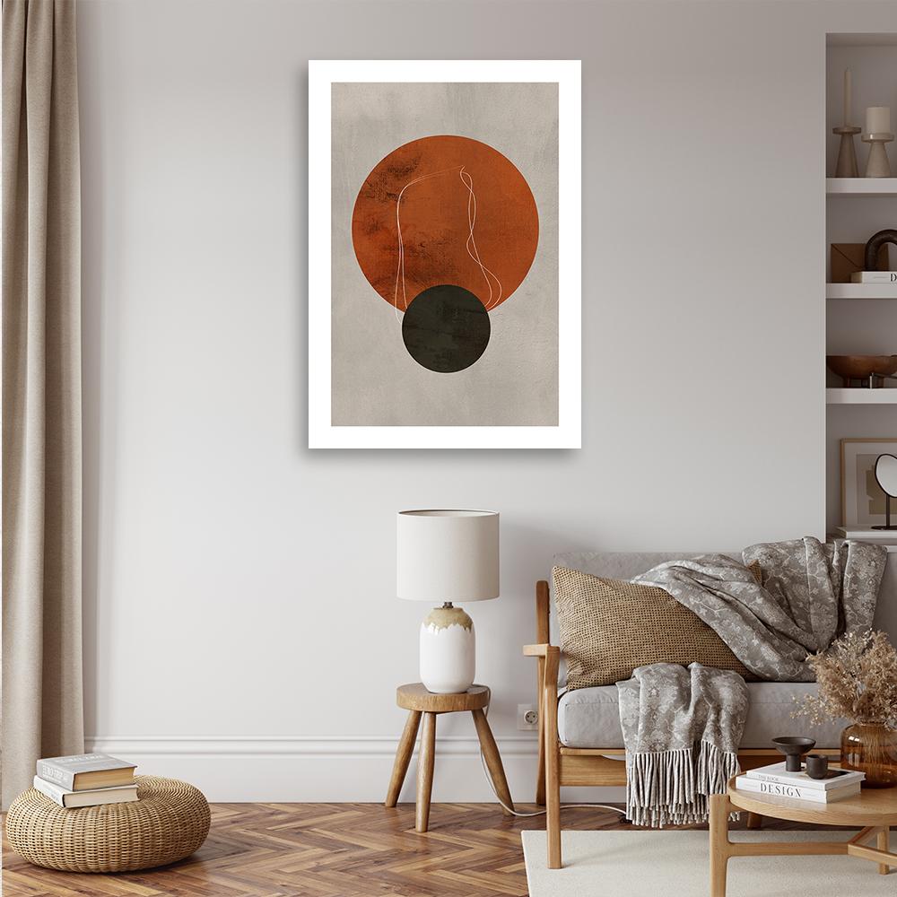 Canvas Print, Circles and Lines In Boho Style