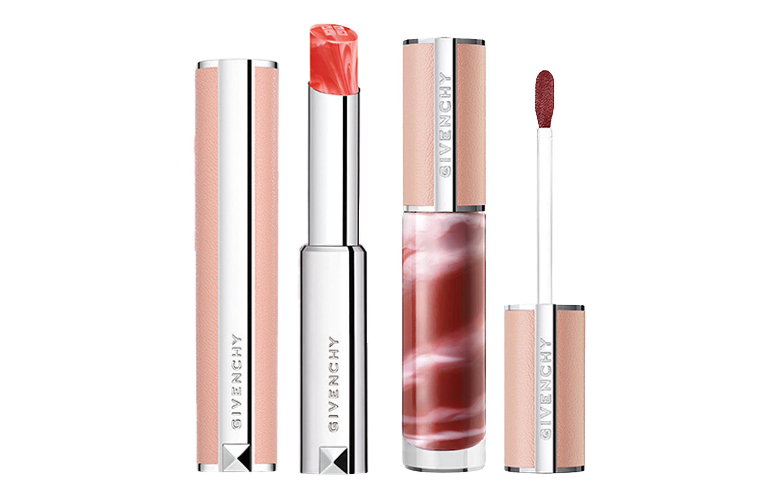 Givenchy Rose Perfecto Plumping Lip Balm & Tinted Liquid Lip Balm Duo Set #Lip Gloss 117+Lipstick 304