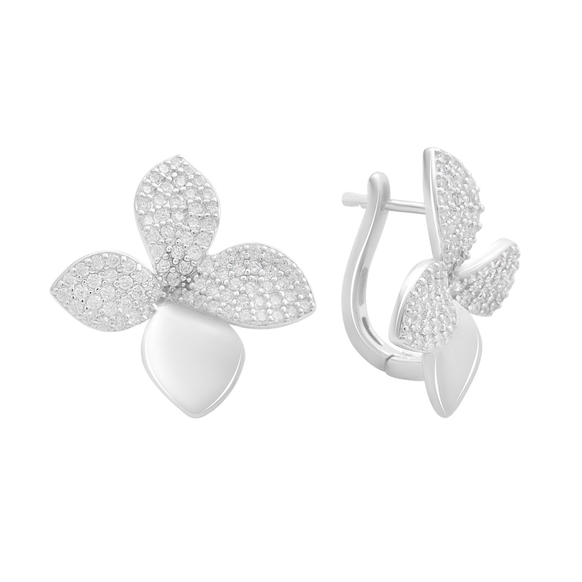 

Срібні сережки з фіанітами (2192879) білий