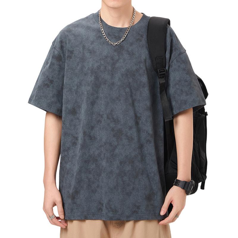 Summer and Summer American High-density Knitted Loose Fashion Men's T-shirt Short-sleeved
