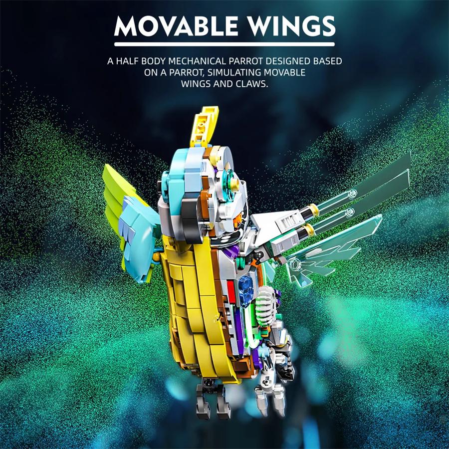 High-Standard-Quality 688Pcs High-Quality Mechanical High-Quality Parrot High-Quality Bird High-Quality Animal Construction Set High-Quality