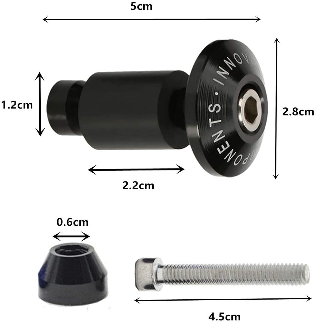 SAMCOS Anti-Collision Motorcycle 7/8'' Handlebar End Weight Handlebar Grip Cap Anti-Vibration Slider Plug 1 Pair (Red)