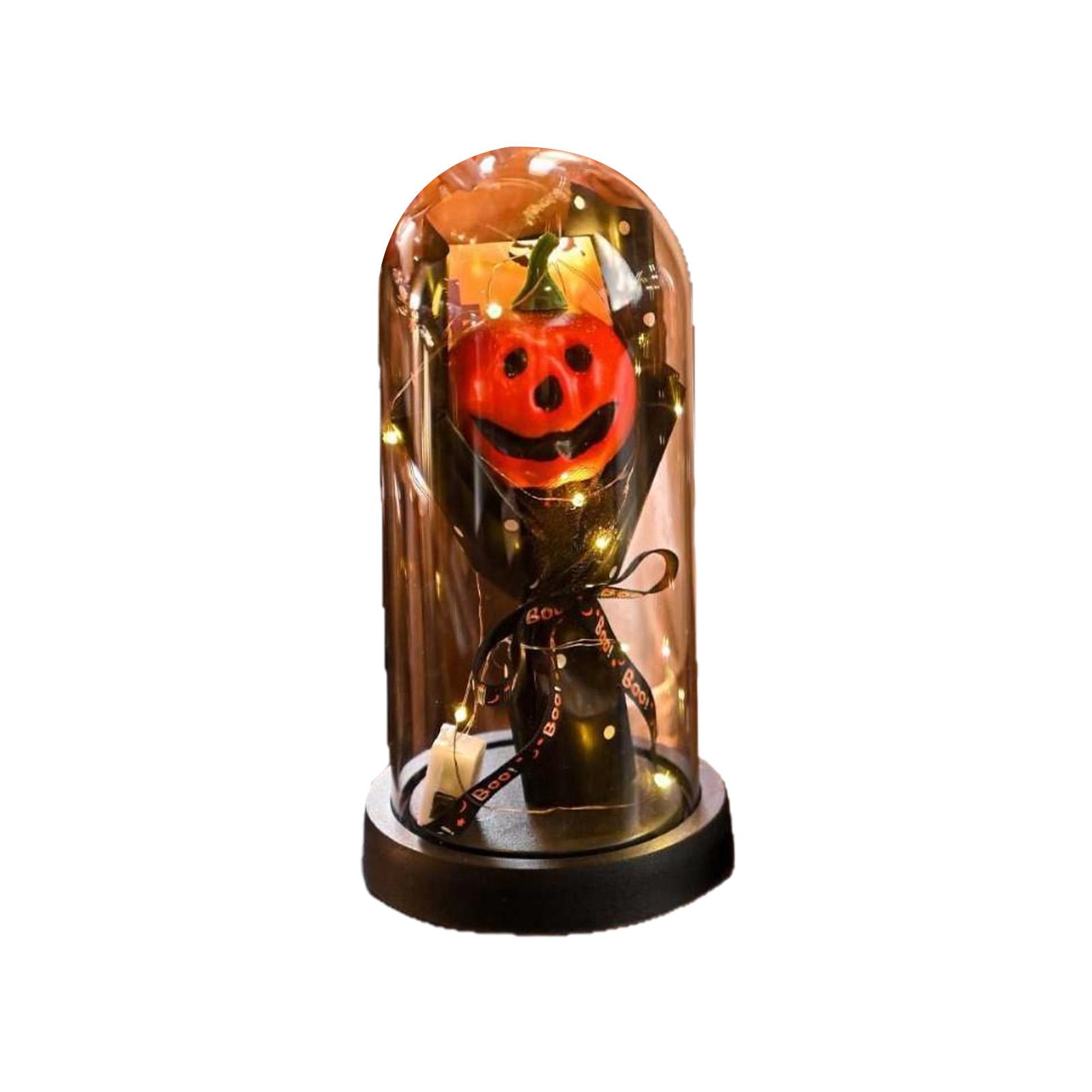 

New Handmade Halloween Ornaments Halloween Pumpkin Decorations Handmade Glowing Pumpkin Cute Ghost Light for Indoor Home красный