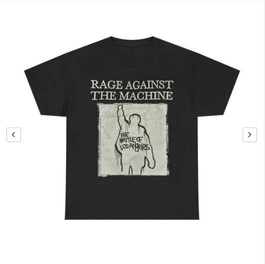 Unisex Short Sleeve Crew Neck Cotton T Shirt Vintage Rage Against The Machine Men XL