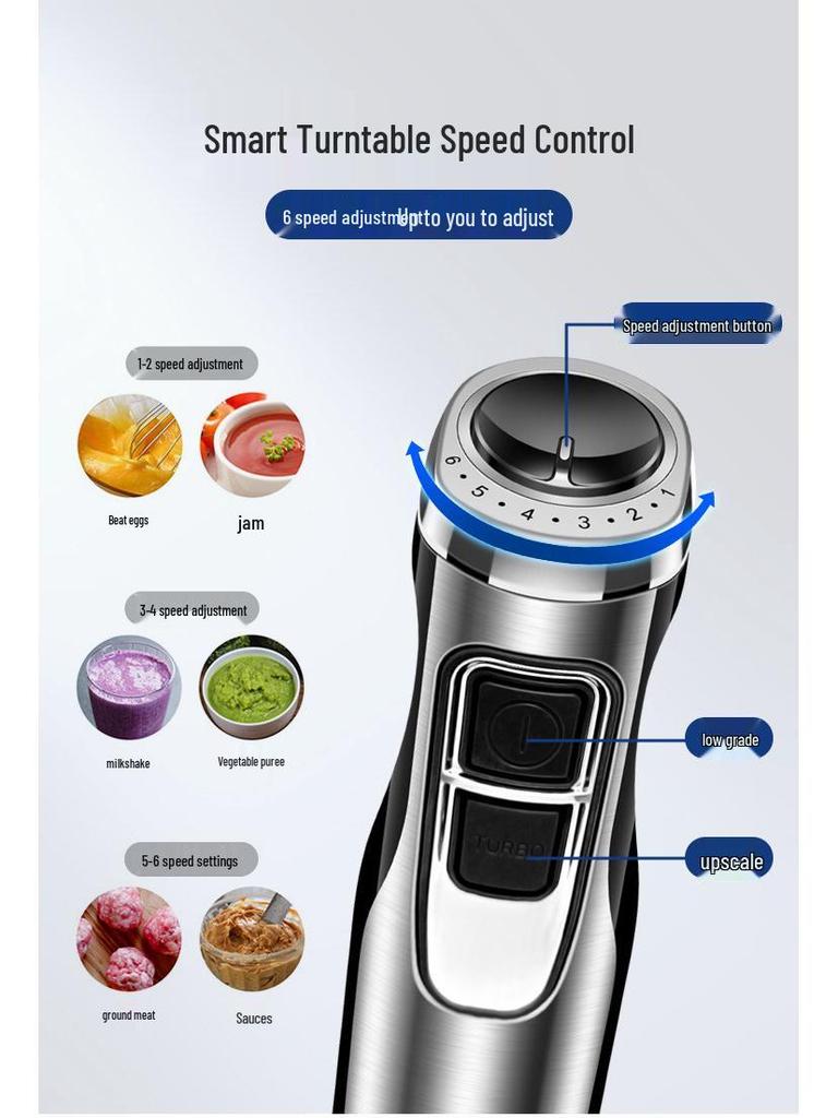 German Handheld Immersion Blender & Mixer for Baking, Glaze, Mousse, and More - Multifunctional & Commercial-Grade