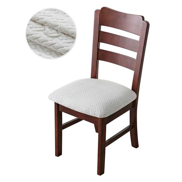 

1/2/4/6 Водонепроницаемый чехол на сиденье обеденного стула, жаккардовый съемный чехол на сиденье стула, чехол для столовой, кухонный стул, домашний декор 1 Piece белый