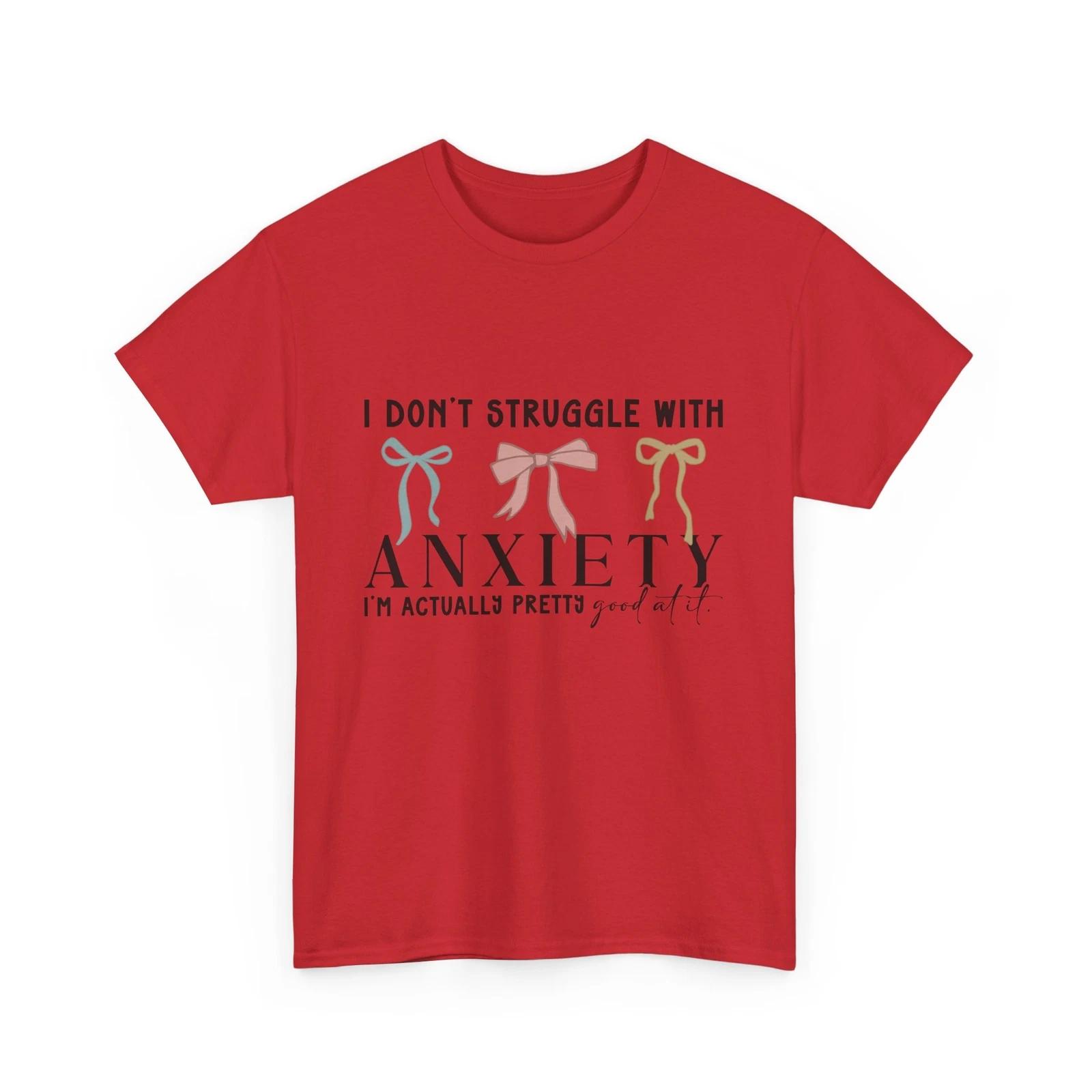 Funny Anxiety T-Shirt - Coquette Mental Health Anxiety Bow S