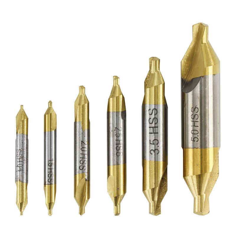 6-teiliges kombiniertes HSS-Zentrierbohrer-Senkbohrer-Set für Drehmaschinen- und Fräswerkzeuge