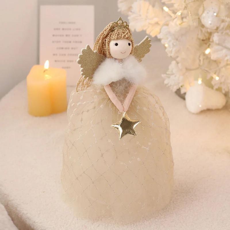 Niedliche Weihnachtsbaum Engel Mädchen Dekoration Weihnachten Weihnachtsbaum Spitze Stern Ornamente Engel kleines Mädchen Puppe Geschenke Neu