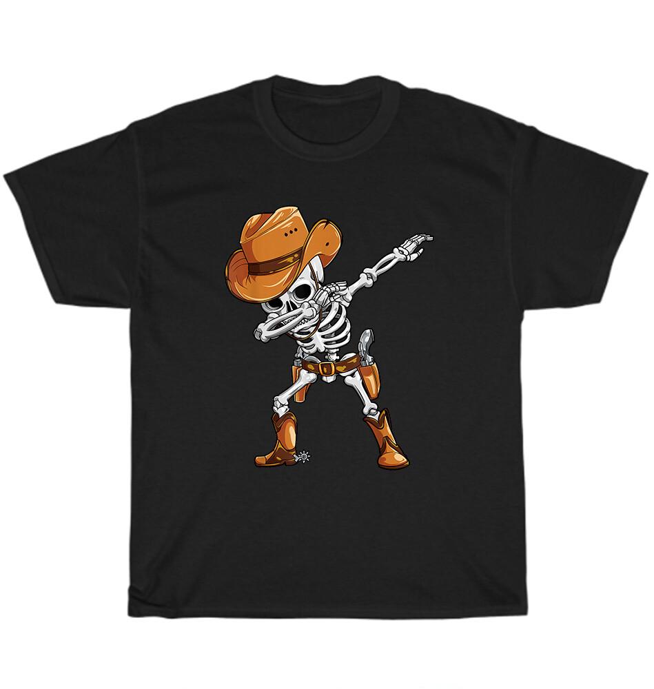 Dabbing Skeleton Cowboy Halloween Costume Funny Dab Dance T-Shirt Unisex Gift S