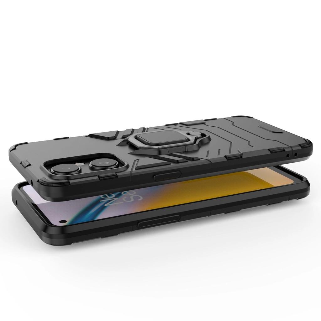 Ring Armor Pancerne Hybrydowe Etui Pokrowiec + Magnetyczny Uchwyt Oneplus Nord N20 5G Czarny