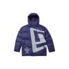 New Era Oversized Logo Print Quilted Loose Fit Zipper Down Jacket Unisex Outerwear Purple 12877421