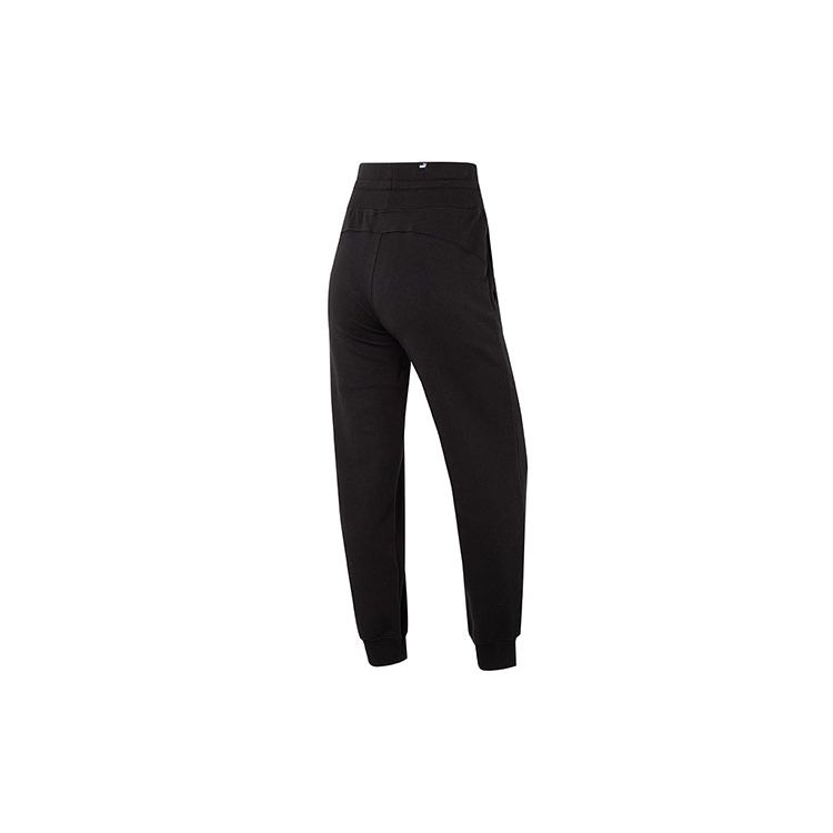 PUMA High-Waist Jogger Pants With Tr Logo Print Women Bottoms Black 676655-01
