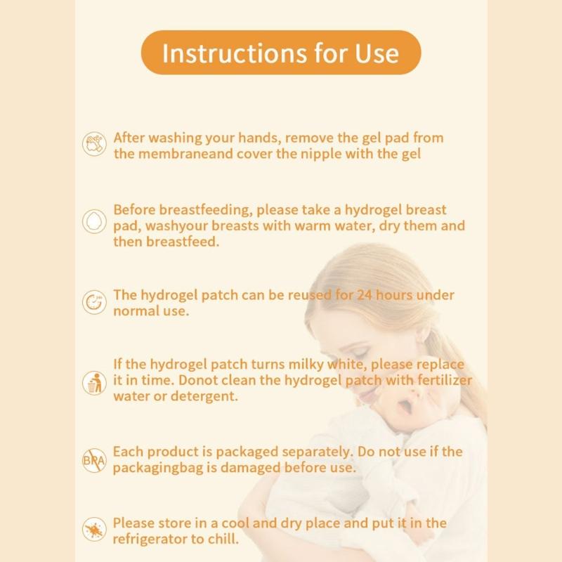 10 unidades Almofadas de Gel Calmante para Seios para Mães Lactantes Confortáveis Adesivos de Gel Refrescantes Reutilizáveis Acessórios para Cuidados Maternos