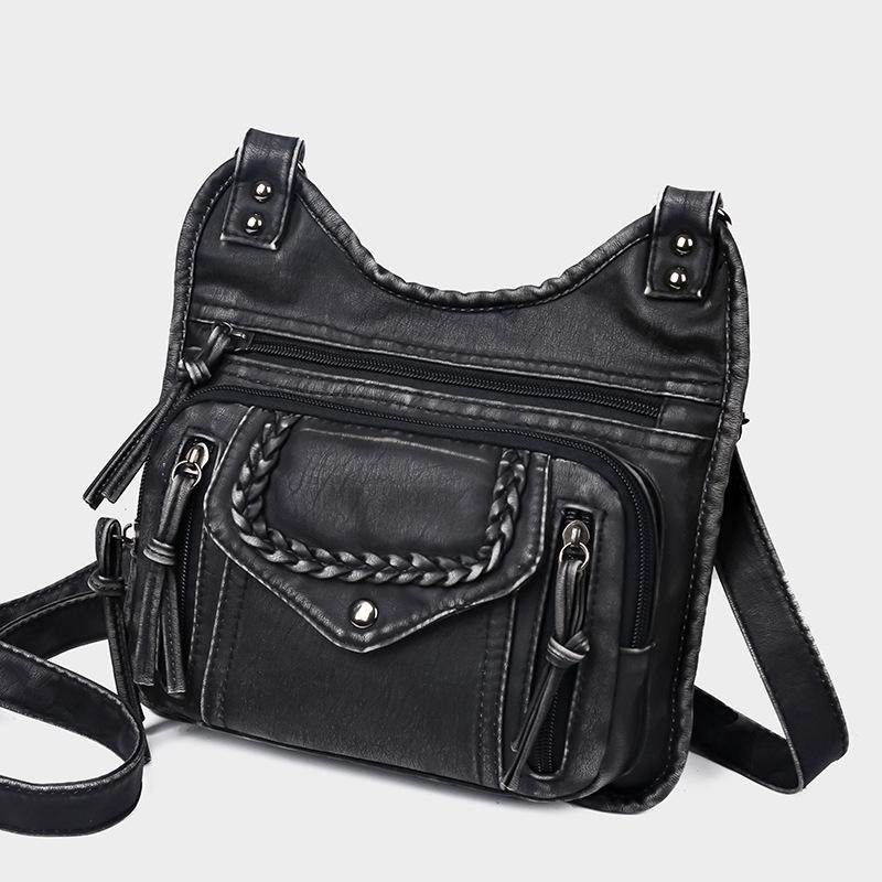 

Оригинальная старая многофункциональная сумка для мотоцикла из мягкой стираной кожи, женская сумка через плечо в стиле ретро, сумка через плечо высокого уровня 15X4X14CM