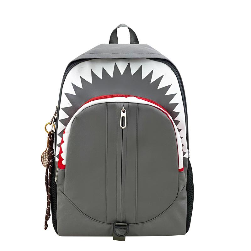 

Светящийся рюкзак с акулой: Модная, Универсальная, Вместительная школьная и дорожная сумка 43x29x14 серый