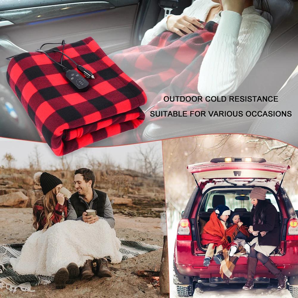 12V Car Electric Heated Blanket Mat For Cold Weather Winter Warm Travel Electric Heated Blanket Mattress For Cars Trucks RVs