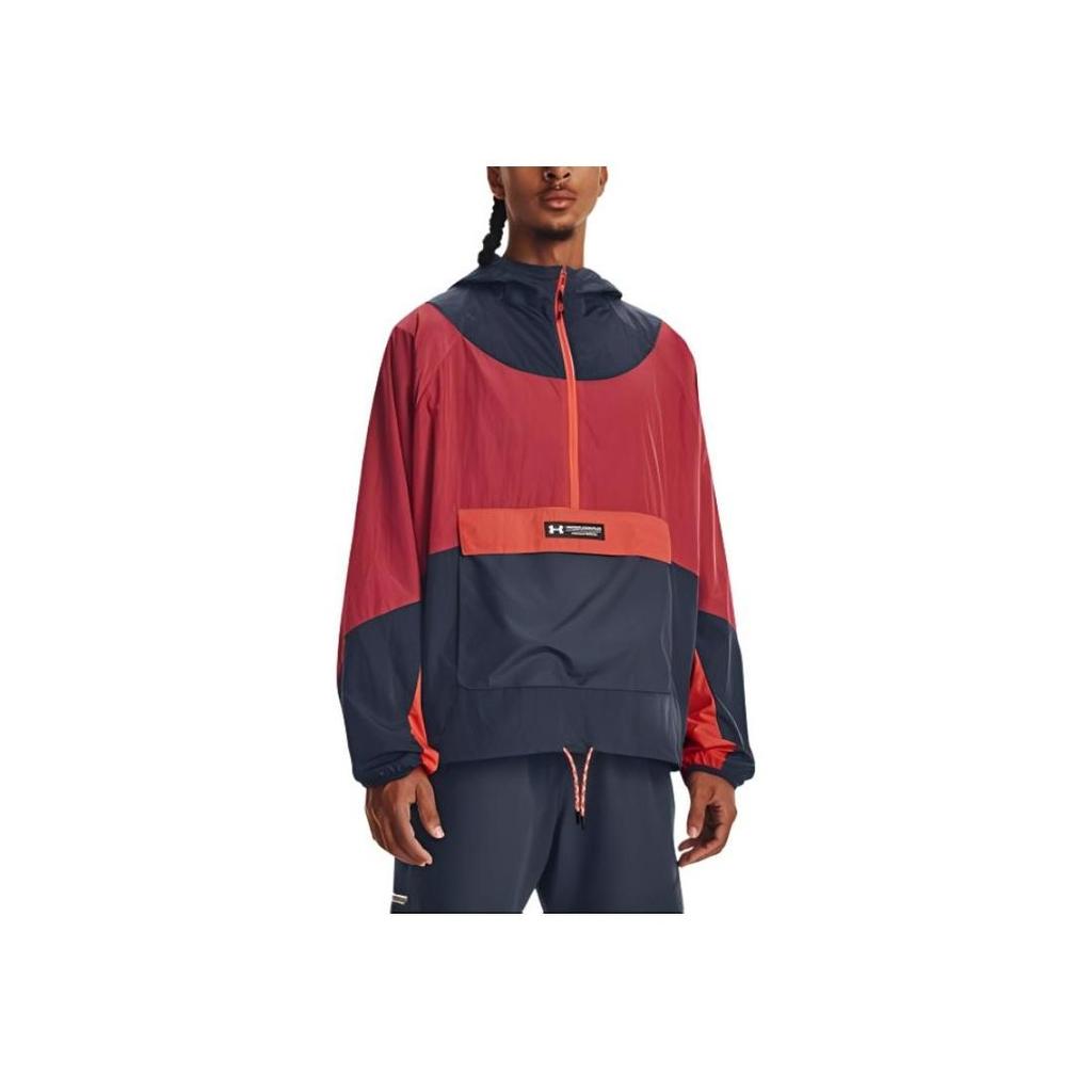 Under Armour Color Block Logo Print Hoodie Men Gray 1377183-044