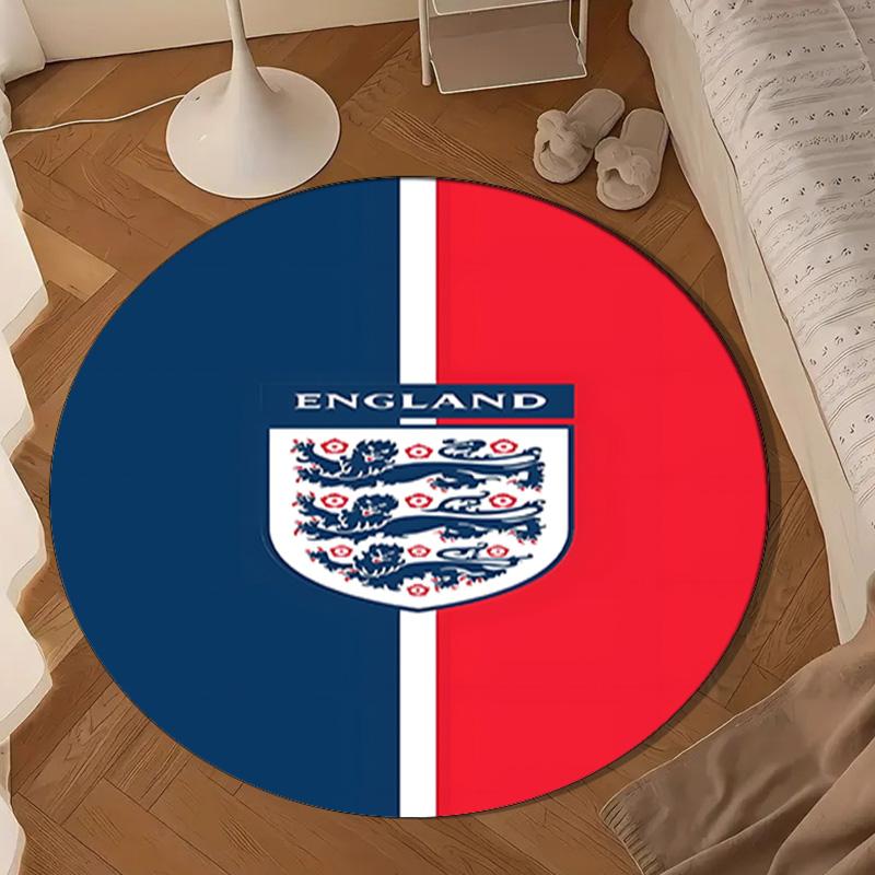 1PC rug England Football Crest Round mat Home Decor, Chair rug For livingroom,Bedroom, doormat home decor Birthday Gift Christmas Gifts