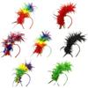 Buntes Federstirnband Halloween Cosplay Haarreif Feiertagsparty Kopfschmuck für Frauen Mädchen Halloween Karneval Ostern