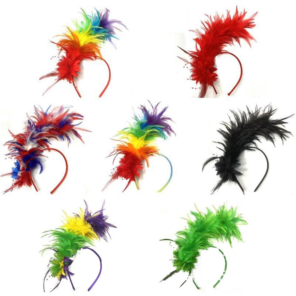 Feder-Stirnband, Fascinator-Stirnband, Cosplay-Haarreif, Kopfbedeckung im Stil der 1920er Jahre, Vintage-Feder-Haar-Accessoire für Frauen