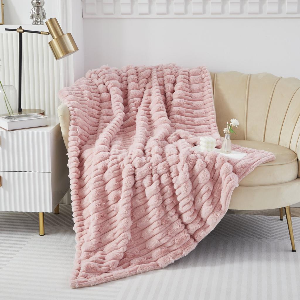 Double Layered Thick Solid Color Warm Blanket