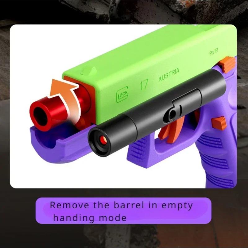Dual-mode G17 Laser Version Automatic Shooting Radish Gun Shell Ejection Soft Bullet Pistol Toy Gun CS Weapons for Kids