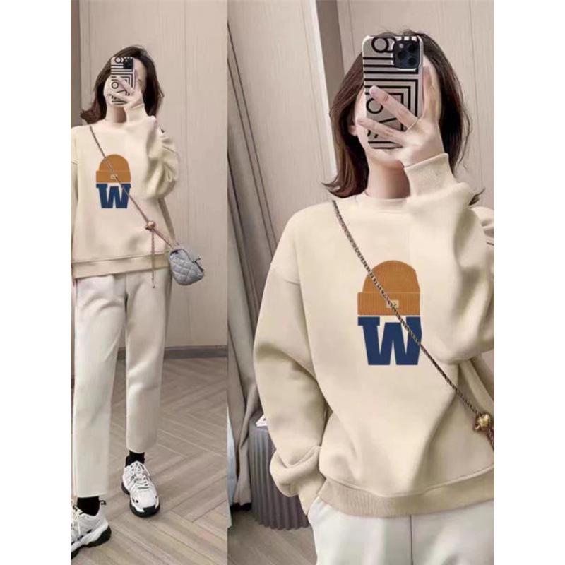 2025 Autumn/Winter Plus Velvet Thick Hoodie: Unisex Fox Cotton, Round Neck, Casual Korean Style