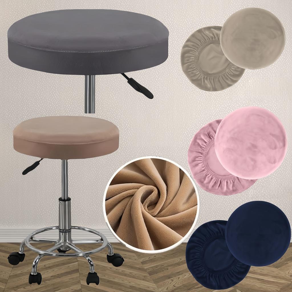1PC Elastic Velvet Stool Cover Bar Round Swivel Chair Cover Anti-dirty Universal Stool Cover Coffee Shop Stool Cover