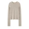 Women's Merino Wool One-Piece Knit Top with Rolled Hem - 2026 Spring/Autumn Collection