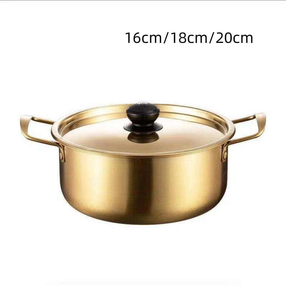 Nerezový hrnec na polévku s poklicí Hot Pot Korejský hrnec na ramen Kempingové nádobí
