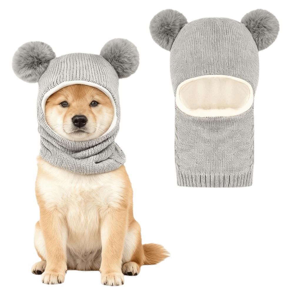 Windproof Dog Warm Hat Soft Pet Headwear Ear Flaps Cat Knit Cap Winter