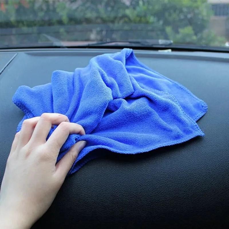 50/5pcs Cleaning Cloths Microfiber Towels Hanky Car Wash Drying Fabric Rag Reusable Auto Detail Polishing Cloth Home Clean Tool