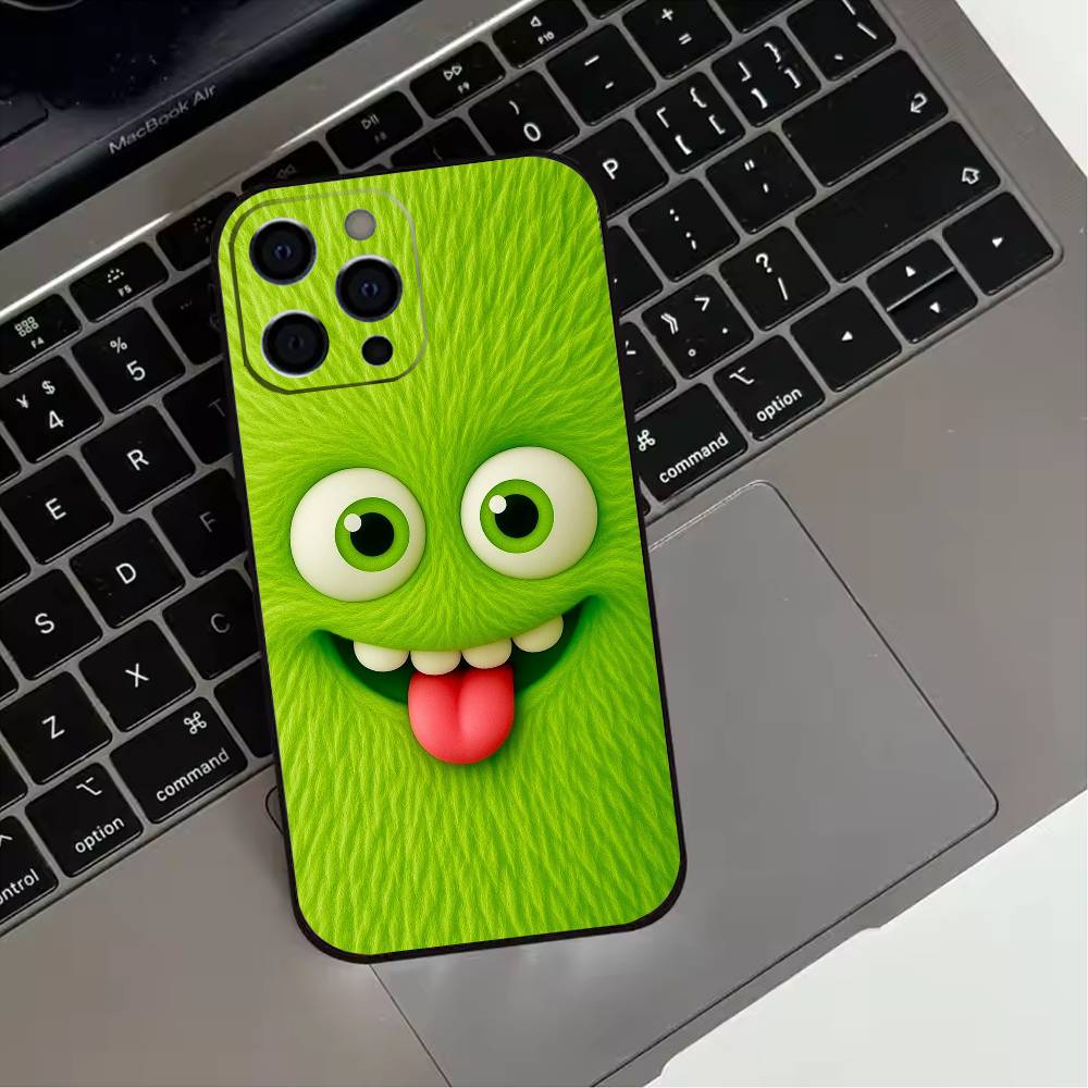 Funny Face  Phone Case For iPhone 17,16,15,14,13,12,11 Plus,Pro Max,XS,Soft Silicone Black Cover
