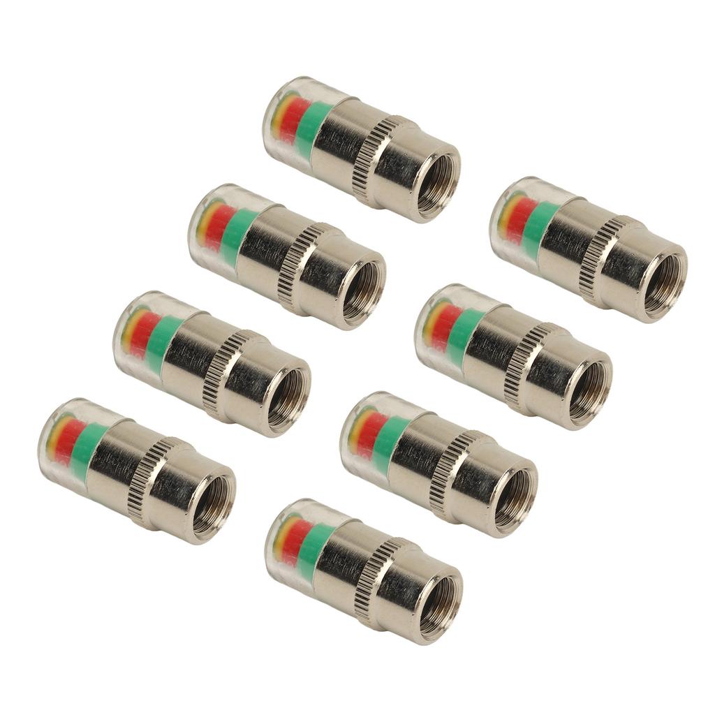 8 Pcs Car Tire Pressure Caps 35 PSI 2.4 Bar TPMS Tire Pressure Monitor Sensor Indicator 3 Color Alert