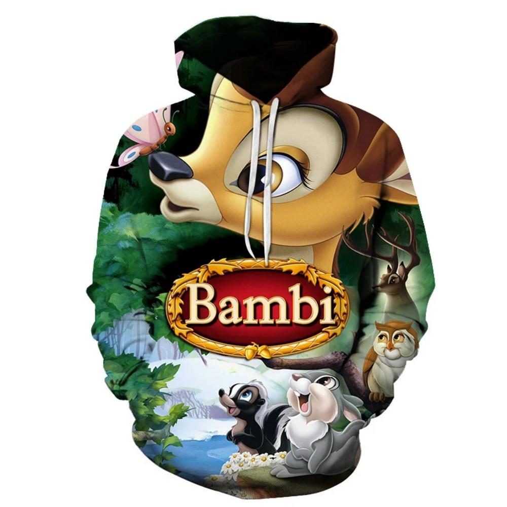 

Disney Cartoon Bambi 3D Print Pattern Hoodie for Kids Fashion Casual Long Sleeve Hooded Pullover Warm Lint-lined Children s Top 130