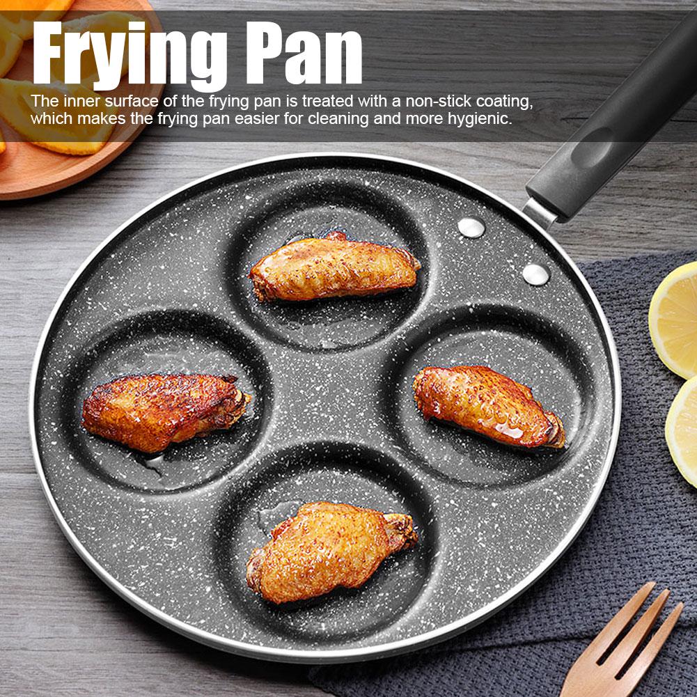 4 Holes Non Stick Coating Frying Pan Home Kitchen Cookware Cooking Tool for Fried Eggs4 Round Holes