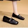 Soft-soled Mary Jane Small Leather Shoes for Women's 2025 Autumn New Popular Retro Single Shoes Versatile Flat-soled Shallow-mouth Beanie Shoes