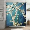 Květinový sprchový závěs Botanická modrá Příroda Rostlina Květ Koupelnová dekorace Vintage Selský styl Rustikální Vodotěsný Moderní bytový textil