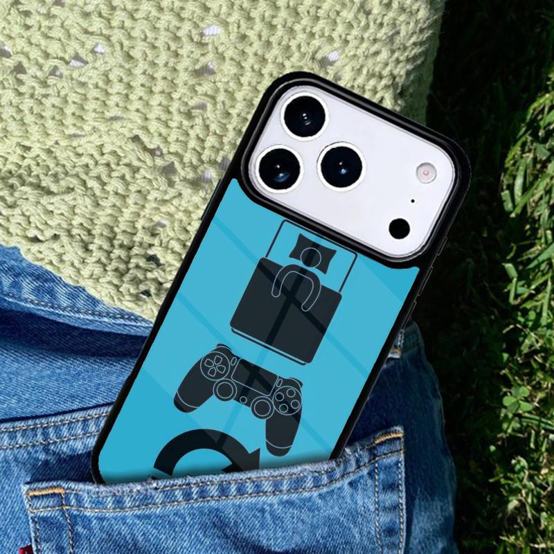 Eat Sleep Game Repeat Gamer Phone Case Cover Compatible with for IPhone 17air 16e 15 14 13 12 11Pro Max 17 Air